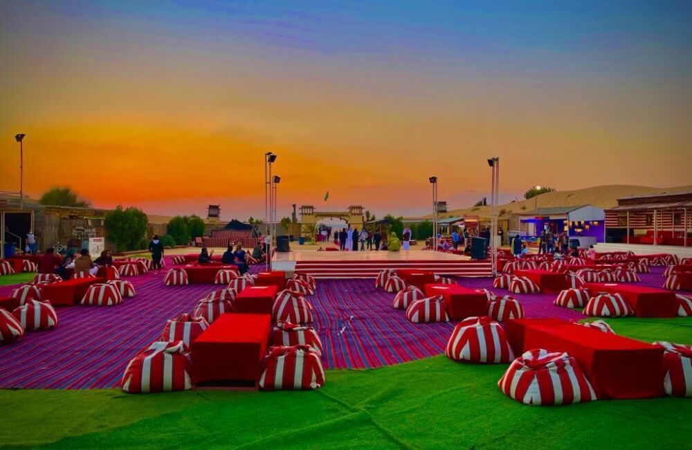 Evening desert safari camp