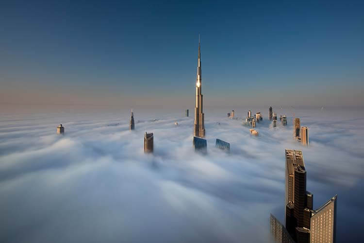 View-of-Dubai Skyline with Burj Khalifa